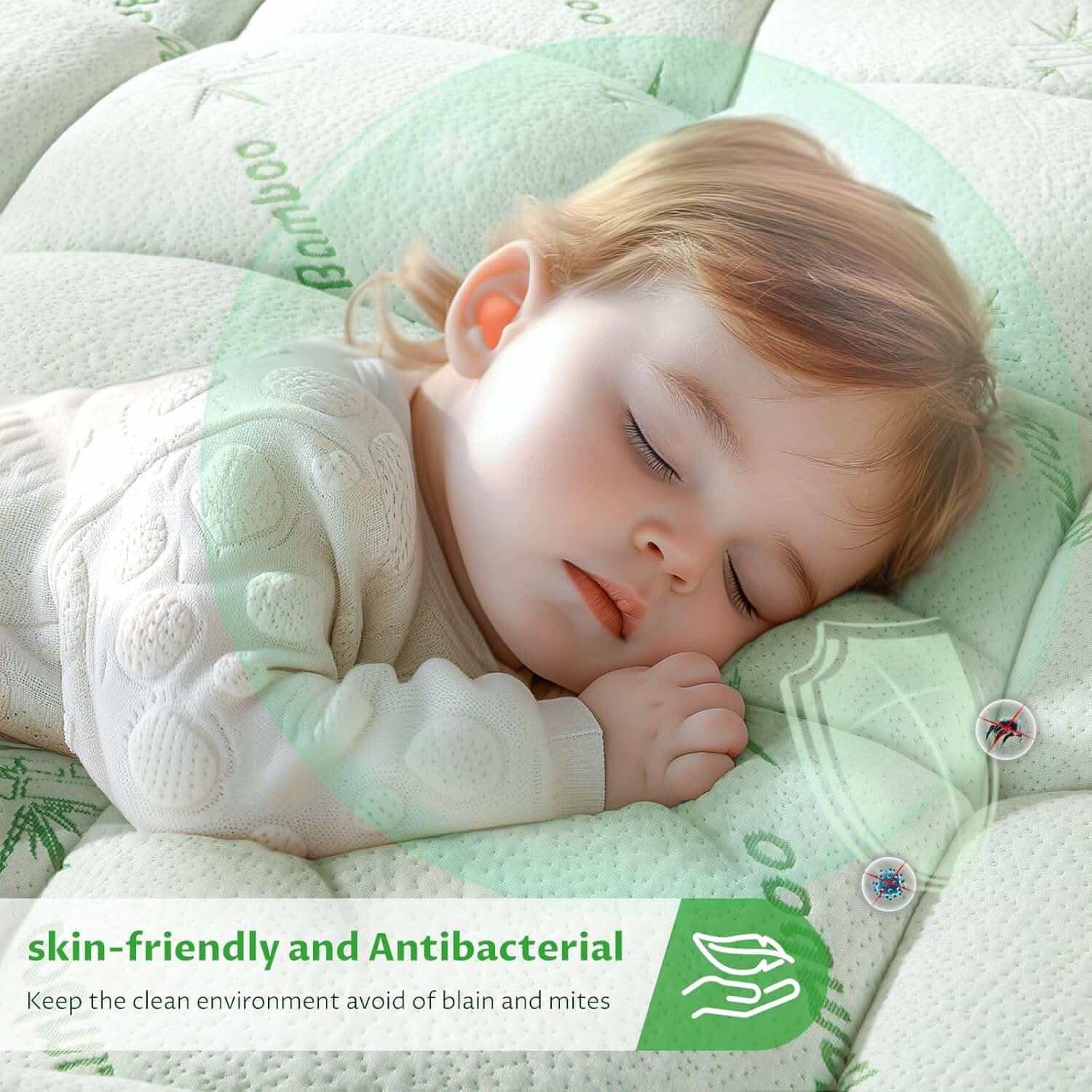 Bamboo Mattress Topper - Sleep Cooler, Wake Up Pain-Free