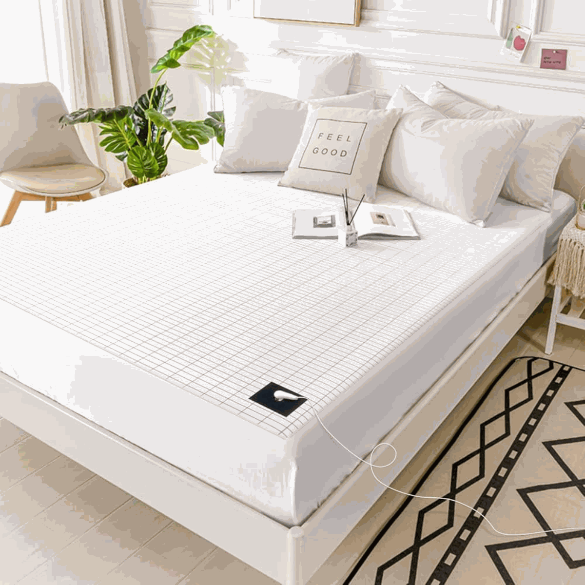 Grounding sheet fitted earthing bed sheet for better sleep and natural wellness benefits