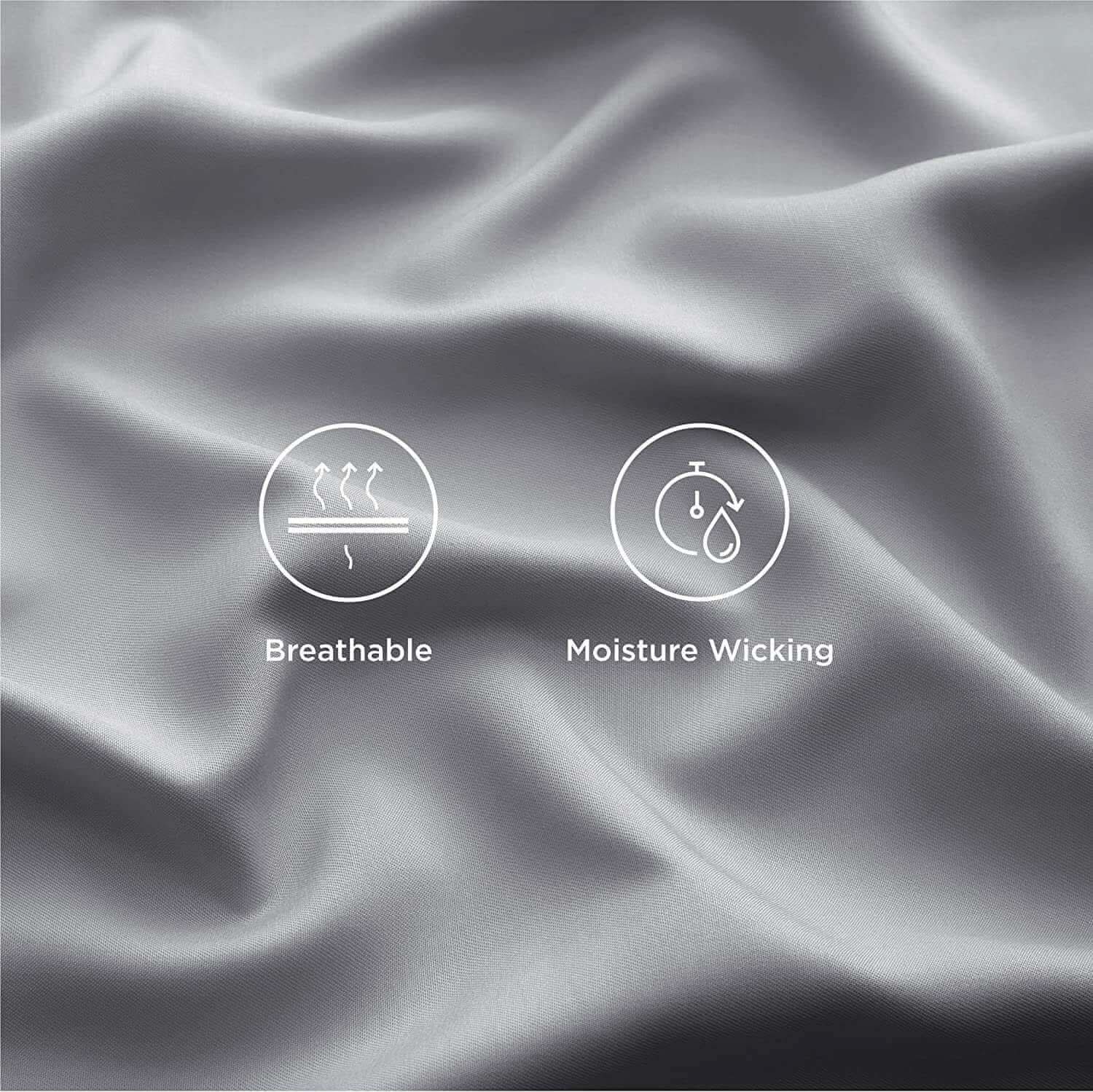 Adorearth Bamboo Sheets - Grey, King Queen Double Single