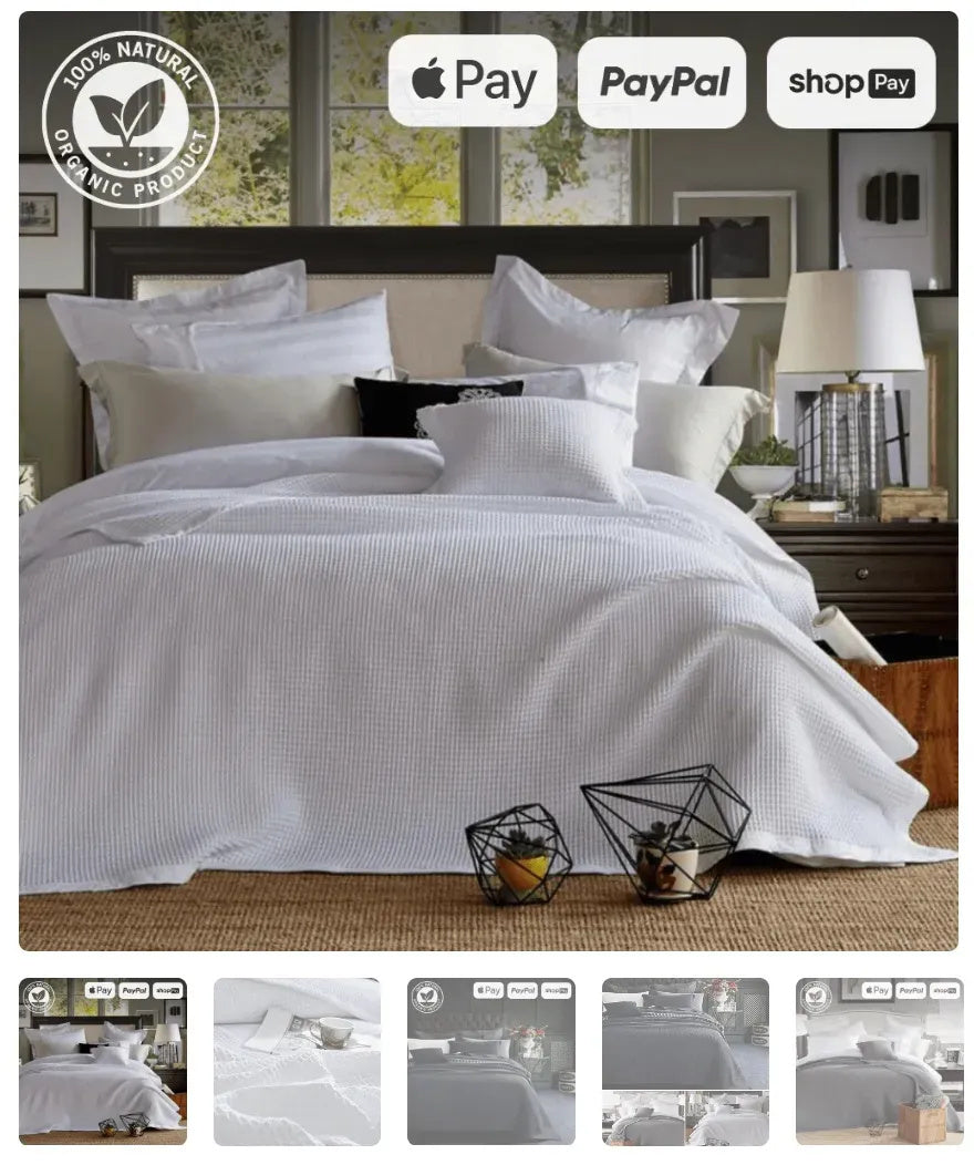 Cozy bedroom with bamboo and cotton bedding highlighting sustainable home textile choices