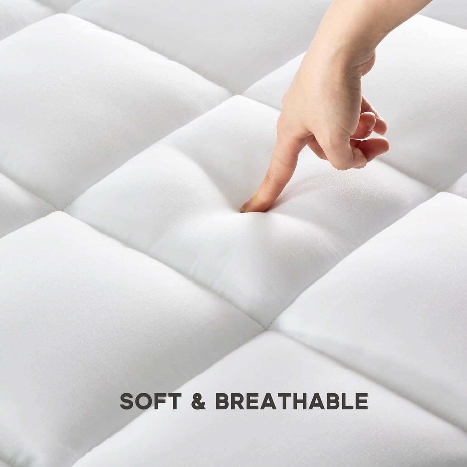 Bamboo Mattress Topper - Sleep Cooler, Wake Up Pain-Free