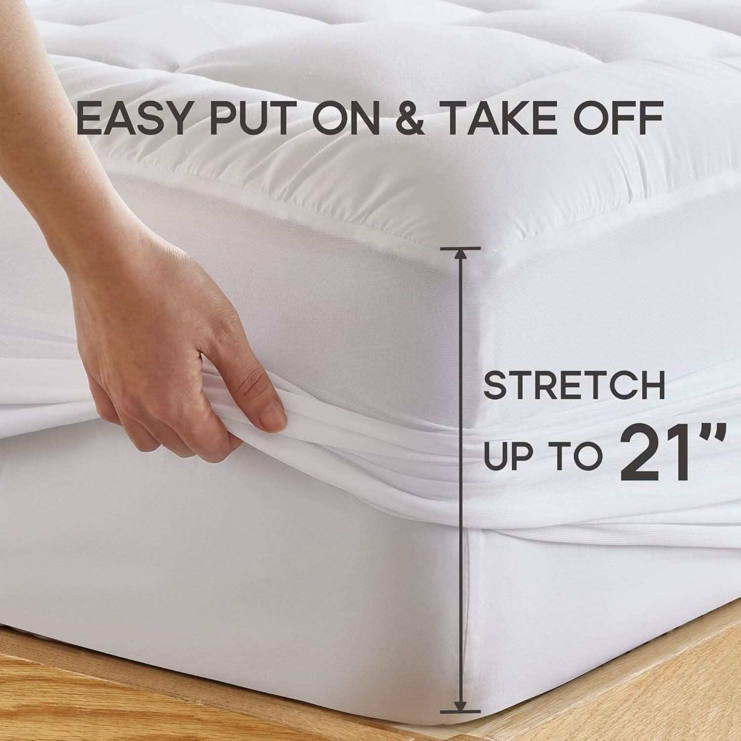 Bamboo Mattress Topper - Sleep Cooler, Wake Up Pain-Free