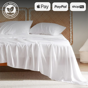 Adorearth Bamboo Sheets - White, King Queen Double Single