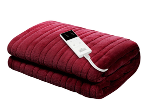 Adorearth™ electric throw rug in red with controller, cozy heated blanket for warmth and comfort.