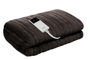 Adorearth™ Electric Throw Rug - Soft black heated blanket with remote control for personalized warmth and comfort.