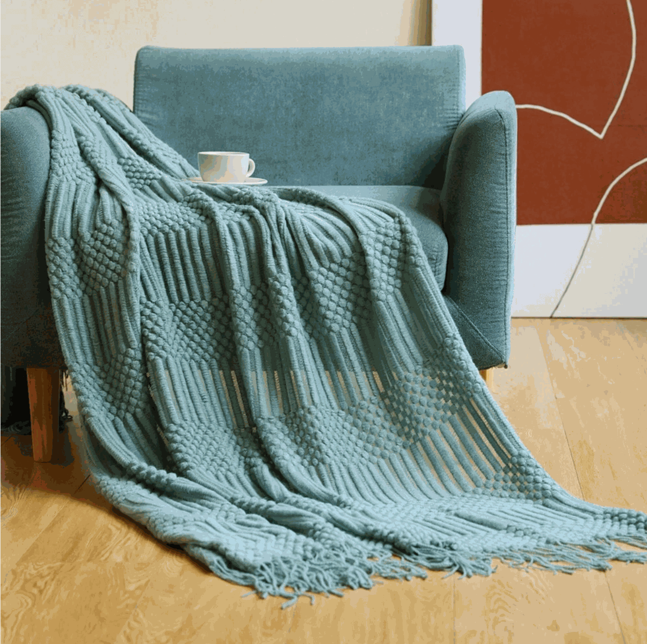 Knitted Throw Blanket – Lightweight Warmth, Instant Cosy Comfort