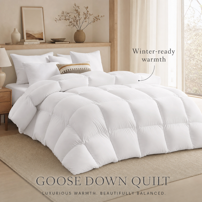 Goose Down Quilt - Trap Natural Warmth, Sleep Under Cloud-Like Comfort