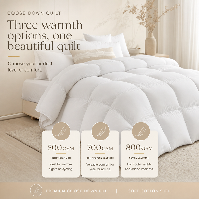 Goose Down Quilt - Trap Natural Warmth, Sleep Under Cloud-Like Comfort