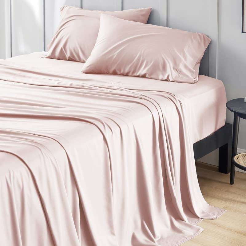 Adorearth Bamboo Sheets - Pink, King Queen Double Single