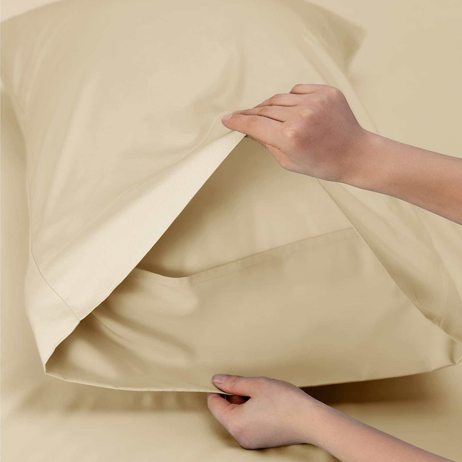 Adorearth Bamboo Sheets - Cream, King Queen Double Single