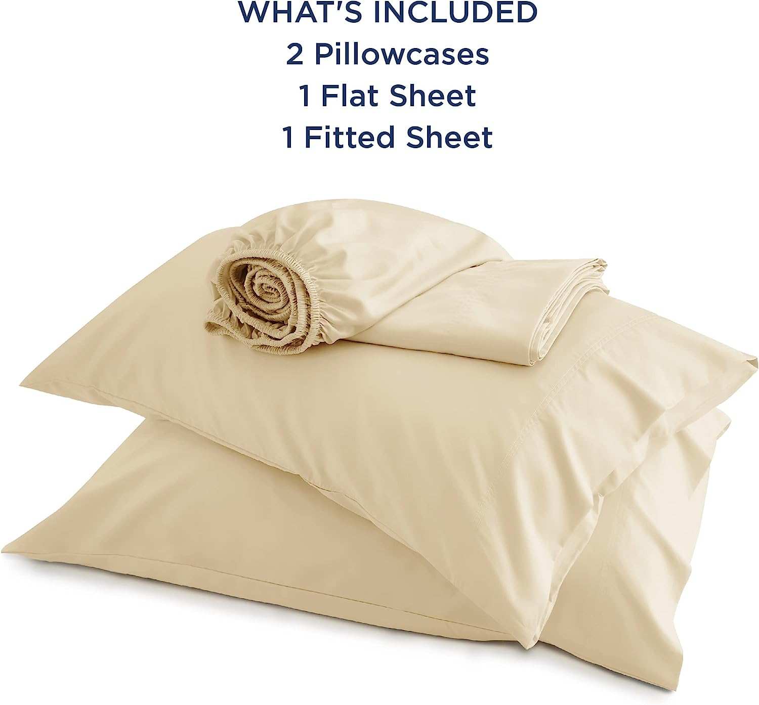 Adorearth Bamboo Sheets - Cream, King Queen Double Single