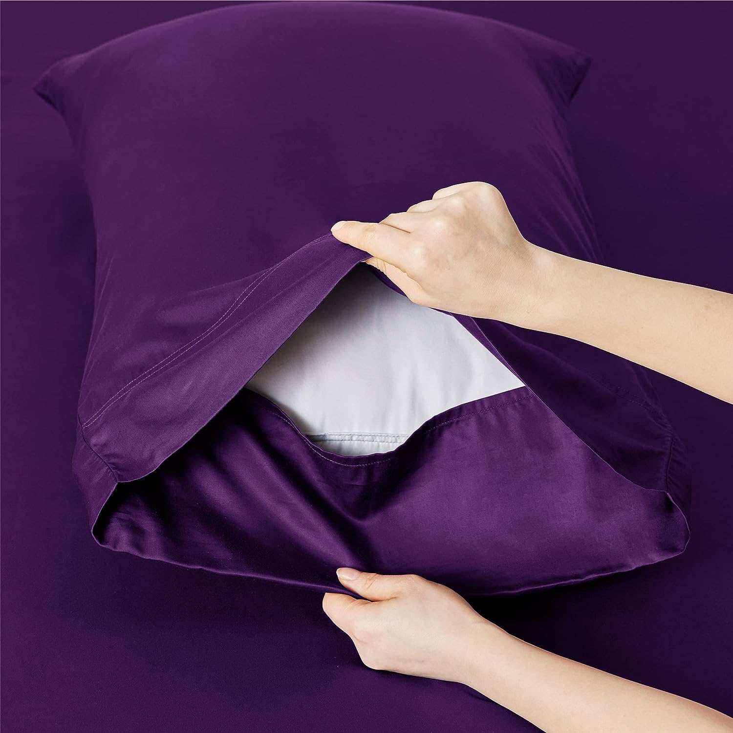 Adorearth Bamboo Sheets - Purple, King Queen Double Single