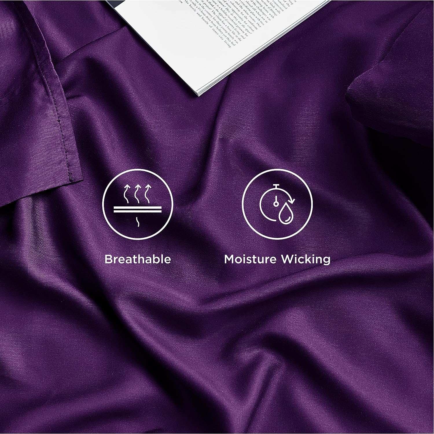 Adorearth Bamboo Sheets - Purple, King Queen Double Single