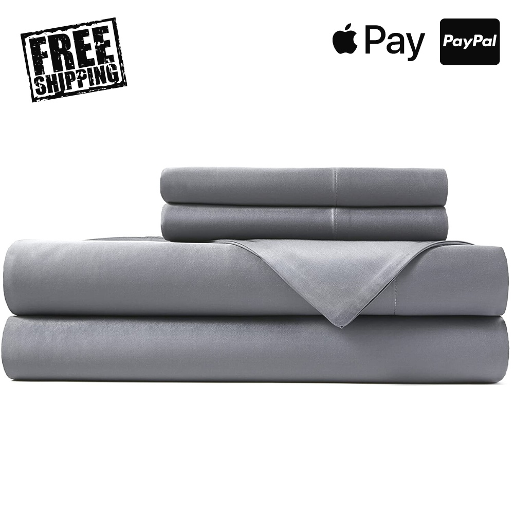 Adorearth Bamboo Sheets - Grey, King Queen Double Single